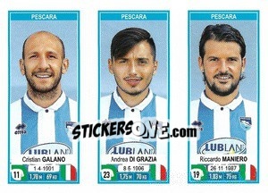 Sticker Cristian Galano / Andrea Di Grazia / Riccardo Maniero - Calciatori 2019-2020 n. 694 - Panini