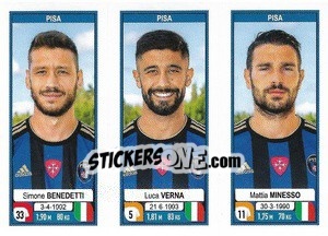 Sticker Simone Benedetti / Luca Verna / Mattia Minesso - Calciatori 2019-2020 n. 698 - Panini