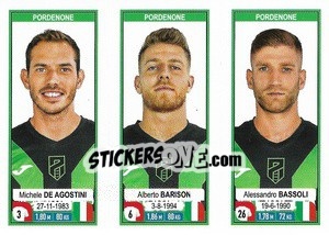 Sticker Michele De Agostini / Alberto Barison / Alessandro Bassoli - Calciatori 2019-2020 n. 705 - Panini