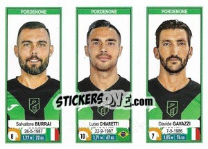 Cromo Salvatore Burrai / Lucas Chiaretti / Davide Gavazzi - Calciatori 2019-2020 - Panini