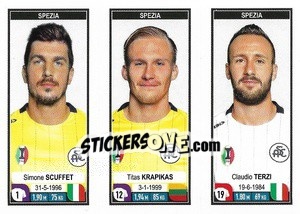 Sticker Simone Scuffet / Titas Krapikas / Claudio Terzi - Calciatori 2019-2020 - Panini