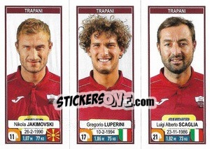 Sticker Nikola Jakimovski / Gregorio Luperini / Luigi Alberto Scaglia - Calciatori 2019-2020 n. 729 - Panini