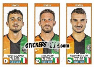 Sticker Fabrizio Caligara / Mattia Aramu / Riccardo Bocalon - Calciatori 2019-2020 n. 738 - Panini