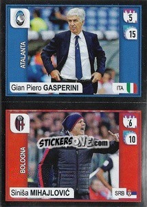 Cromo Gasperini (Atalanta) / Mihajlovic (Bologna) - Calciatori 2019-2020 - Panini