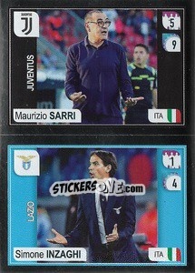 Cromo Sarri (Juventus) / Inzaghi (Lazio) - Calciatori 2019-2020 - Panini