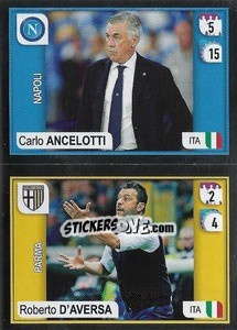 Figurina Ancelotti (Napoli) / D'Aversa (Parma) - Calciatori 2019-2020 - Panini