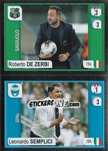 Cromo De Zerbi (Sassuolo) / Semplici (Spal) - Calciatori 2019-2020 - Panini