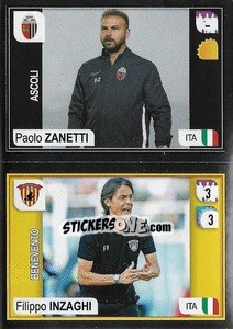 Sticker Paolo Zanetti (Ascoli) / Filippo Inzaghi (Benevento) - Calciatori 2019-2020 n. 757 - Panini