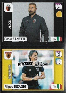 Cromo Paolo Zanetti (Ascoli) / Filippo Inzaghi (Benevento) - Calciatori 2019-2020 - Panini