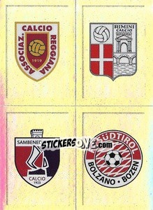 Sticker Scudetto Reggio Audace - Rimini - Sambenedettese - Südtirol/Alto Adige - Calciatori 2019-2020 n. 821 - Panini