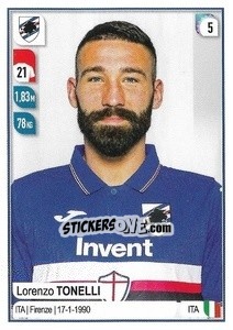 Figurina Lorenzo Tonelli - Calciatori 2019-2020 - Panini