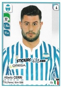 Sticker Alberto Cerri - Calciatori 2019-2020 - Panini