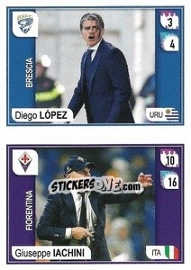 Cromo Diego López (Brescia) / Giuseppe Iachini (Fiorentina) - Calciatori 2019-2020 n. M46 - Panini