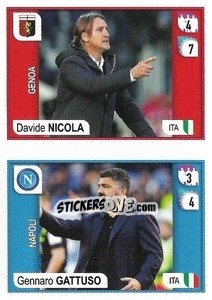 Sticker Davide Nicola (Genoa) / Gennaro Gattuso (Napoli) - Calciatori 2019-2020 n. M47 - Panini