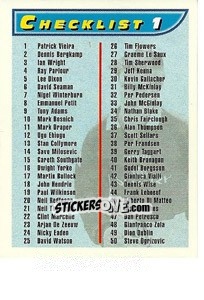 Sticker Checklist 1 - Premier Gold 1997-1998 n. CL1 - Merlin