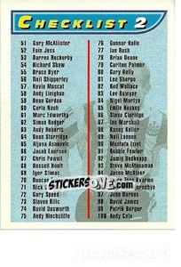 Sticker Checklist 2 - Premier Gold 1997-1998 n. CL2 - Merlin