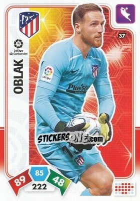 Sticker Oblak - Liga Santander 2019-2020. Adrenalyn XL n. 37 - Panini