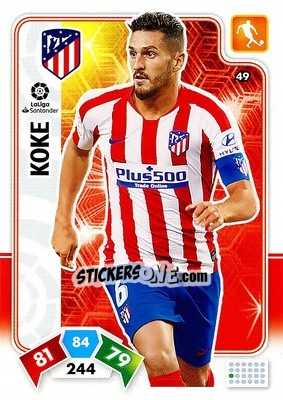 Sticker Koke - Liga Santander 2019-2020. Adrenalyn XL n. 49 - Panini