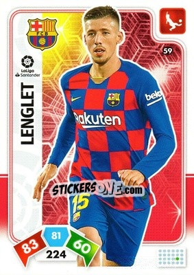 Sticker Lenglet - Liga Santander 2019-2020. Adrenalyn XL n. 59 - Panini