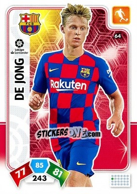 Sticker De Jong - Liga Santander 2019-2020. Adrenalyn XL n. 64 - Panini