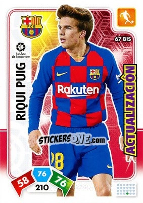 Sticker Riqui Puig - Liga Santander 2019-2020. Adrenalyn XL n. 67bis - Panini