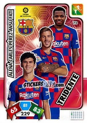 Sticker Aleñá / Carles Pérez / Ansu Fati - Liga Santander 2019-2020. Adrenalyn XL n. 72 - Panini