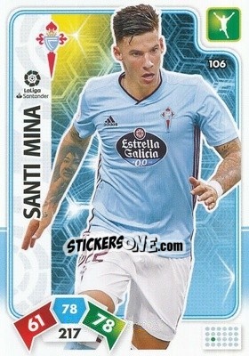 Sticker Santi Mina - Liga Santander 2019-2020. Adrenalyn XL n. 106 - Panini