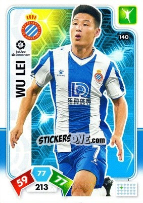 Sticker Wu Lei - Liga Santander 2019-2020. Adrenalyn XL n. 140 - Panini