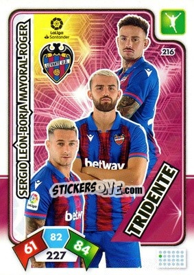Sticker Sergio León / Borja Mayoral / Roger - Liga Santander 2019-2020. Adrenalyn XL n. 216 - Panini