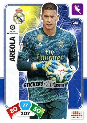 Sticker Areola - Liga Santander 2019-2020. Adrenalyn XL n. 218 - Panini