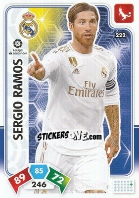 Sticker Sergio Ramos - Liga Santander 2019-2020. Adrenalyn XL n. 222 - Panini