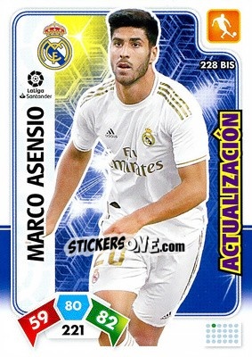 Sticker Marco Asensio - Liga Santander 2019-2020. Adrenalyn XL n. 228bis - Panini