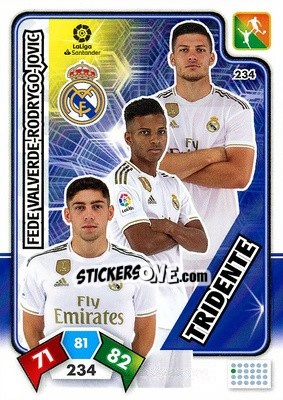 Sticker Fede Valverde / Rodrygo / Jovic - Liga Santander 2019-2020. Adrenalyn XL n. 234 - Panini