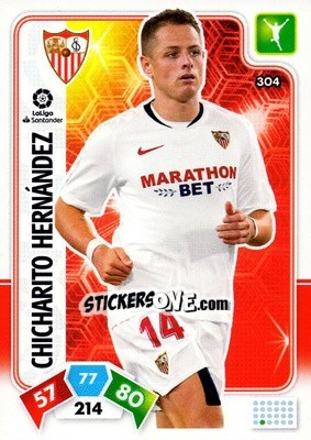 Sticker Chicharito Hernández - Liga Santander 2019-2020. Adrenalyn XL n. 304 - Panini
