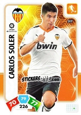 Sticker Carlos Soler - Liga Santander 2019-2020. Adrenalyn XL n. 317 - Panini