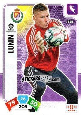 Sticker Lunin - Liga Santander 2019-2020. Adrenalyn XL n. 326 - Panini