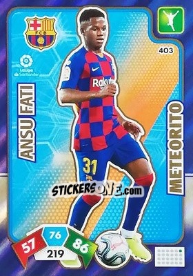 Sticker Ansu Fati - Liga Santander 2019-2020. Adrenalyn XL n. 403 - Panini