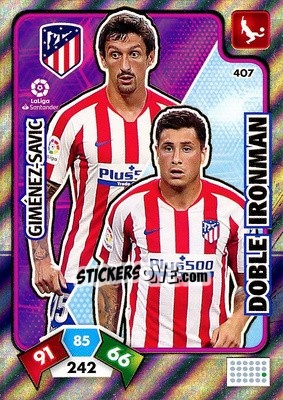 Sticker Giménez-Savic - Liga Santander 2019-2020. Adrenalyn XL n. 407 - Panini