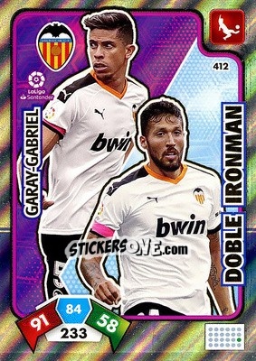 Sticker Garay-Gabriel - Liga Santander 2019-2020. Adrenalyn XL n. 412 - Panini