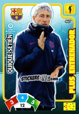 Sticker Quique Setién - Liga Santander 2019-2020. Adrenalyn XL n. 467 - Panini
