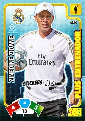 Sticker Zinedine Zidane - Liga Santander 2019-2020. Adrenalyn XL n. 476 - Panini