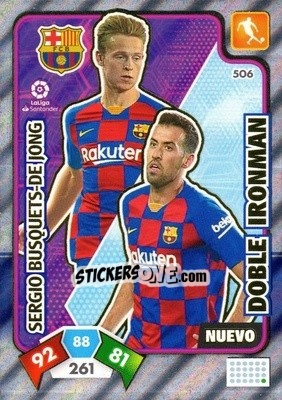 Sticker Sergio Busquets / de Jong - Liga Santander 2019-2020. Adrenalyn XL n. 506 - Panini