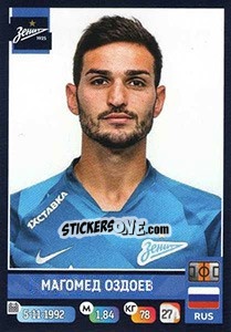 Sticker Магомед Оздоев - Russian Premier League 2019-2020 n. 63 - Panini