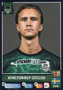 Sticker Кристоффер Олссон - Russian Premier League 2019-2020 n. 102 - Panini