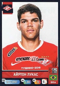 Sticker Айртон Лукас / Ayrton Lucas - Russian Premier League 2019-2020 - Panini