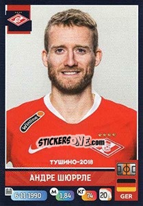 Cromo Андре Шюррле / André Schürrle - Russian Premier League 2019-2020 - Panini