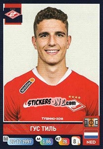 Sticker Гус Тиль / Guus Til - Russian Premier League 2019-2020 n. 144 - Panini
