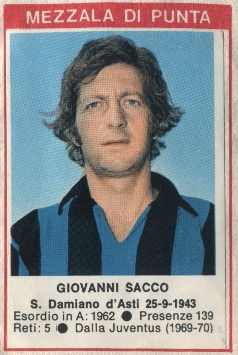 Sticker Giovanni Sacco - Calciatori 1972-1973 n. 10 - Edis