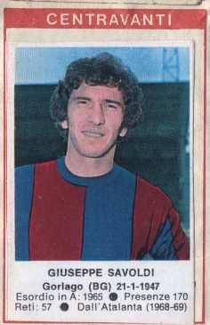 Figurina Giuseppe Savoldi - Calciatori 1972-1973 n. 27 - Edis
