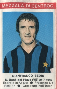 Cromo Gianfranco Bedin - Calciatori 1972-1973 n. 73 - Edis